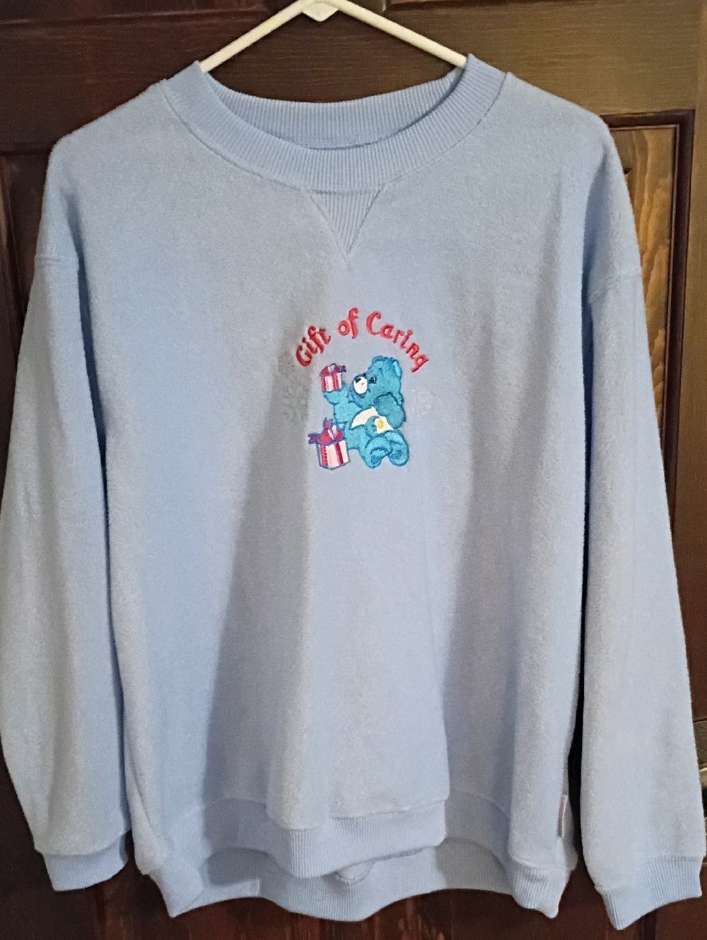 Light Blue Care Bear Crewneck Sweater  Gift Of Caring